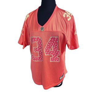 REEBOK NFL WOMEN'S PINK TEAM APPAREL WILLIAMS 34 PANTHERS JERSEY SIZE LARGE